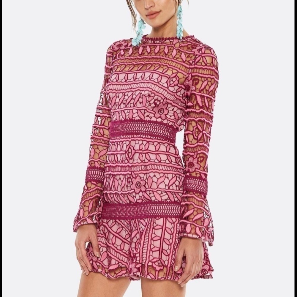 La Maison Talulah Pink Lace Formal Dress